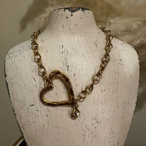 Gold Heart Pendant Necklace